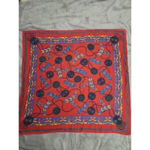 Ginnie Johansen Vintage Square Scarf Native American Dream Catcher Beaded 31x32